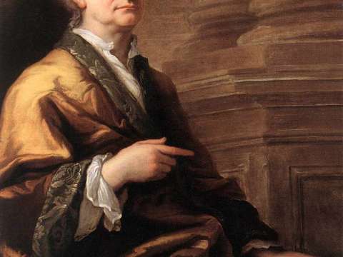 Isaac Newton in old age in 1712, portrait by Sir James Thornhill