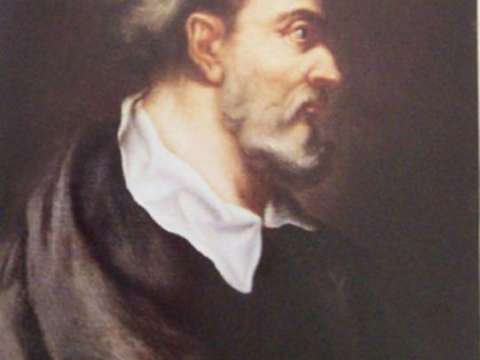 Portrait of Cardano on display at the School of Mathematics and Statistics, University of St Andrews.