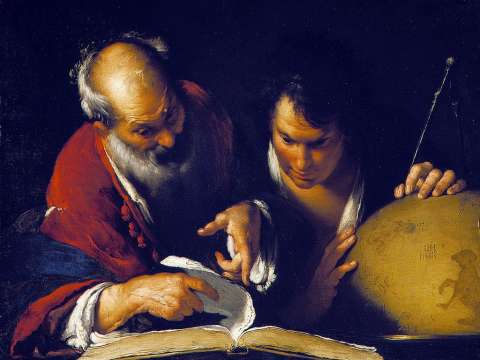 Eratosthenes teaching in Alexandria by Bernardo Strozzi (1635)