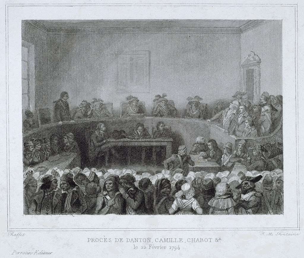 Danton, Desmoulins and their allies tried before the Revolutionary Tribunal