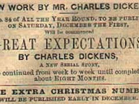 Advertisement for Great Expectations, serialised in the weekly literary magazine All the Year Round from December 1860 to August 1861