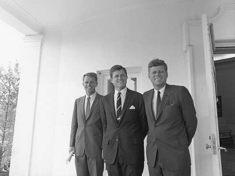 The Kennedy brothers: Attorney General Robert F. Kennedy, Senator Ted Kennedy, and President John F. Kennedy in 1963