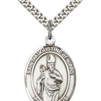 St. Augustine of Hippo Silver Pendant