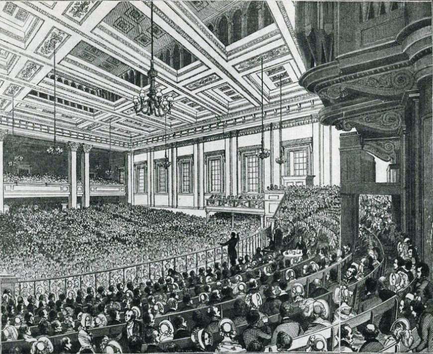 Meeting of the Anti-Corn Law League in Exeter Hall, London, in 1846