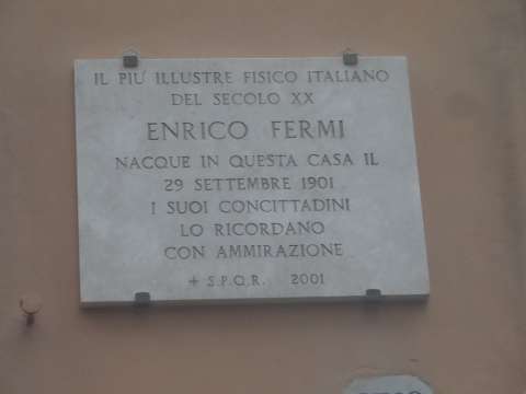 Plaque at Fermi's birthplace