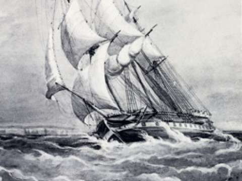 HMS Rattlesnake by the ship's artist Oswald Brierly