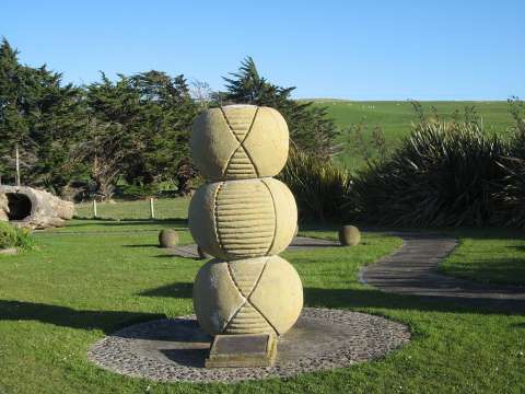Monument to Maurice Wilkins, Main Street, Pongaroa, New Zealand