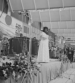 King's friend Mahalia Jackson (seen here in 1964) sang at his funeral.