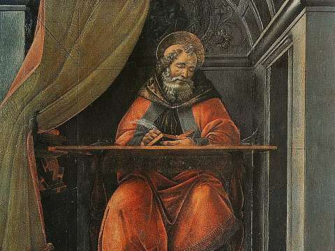 Saint Augustine in His Study by Sandro Botticelli, 1494, Uffizi Gallery