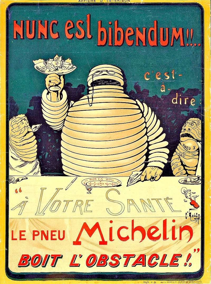Bibendum (the symbol of the Michelin tyre company) takes his name from the opening line of Ode 1.37, Nunc est bibendum.