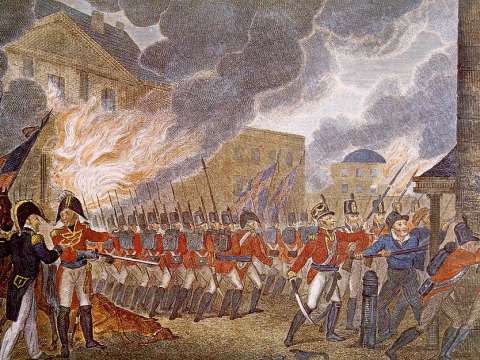 The British set ablaze the U.S. Capital on August 24, 1814.
