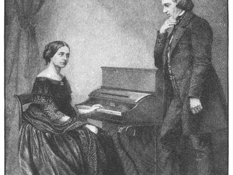 Clara and Robert Schumann, illustration from Famous Composers and their Works, 1906