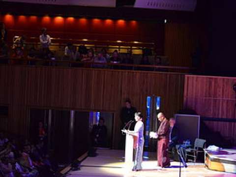 Daw Aung San Suu Kyi at a conference in London, during 5 countries tour of Europe, 2012