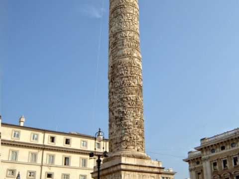 The Column of Marcus Aurelius in Piazza Colonna. 