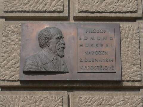 Plaque commemorating Husserl in his home town of Prostějov, Czech Republic