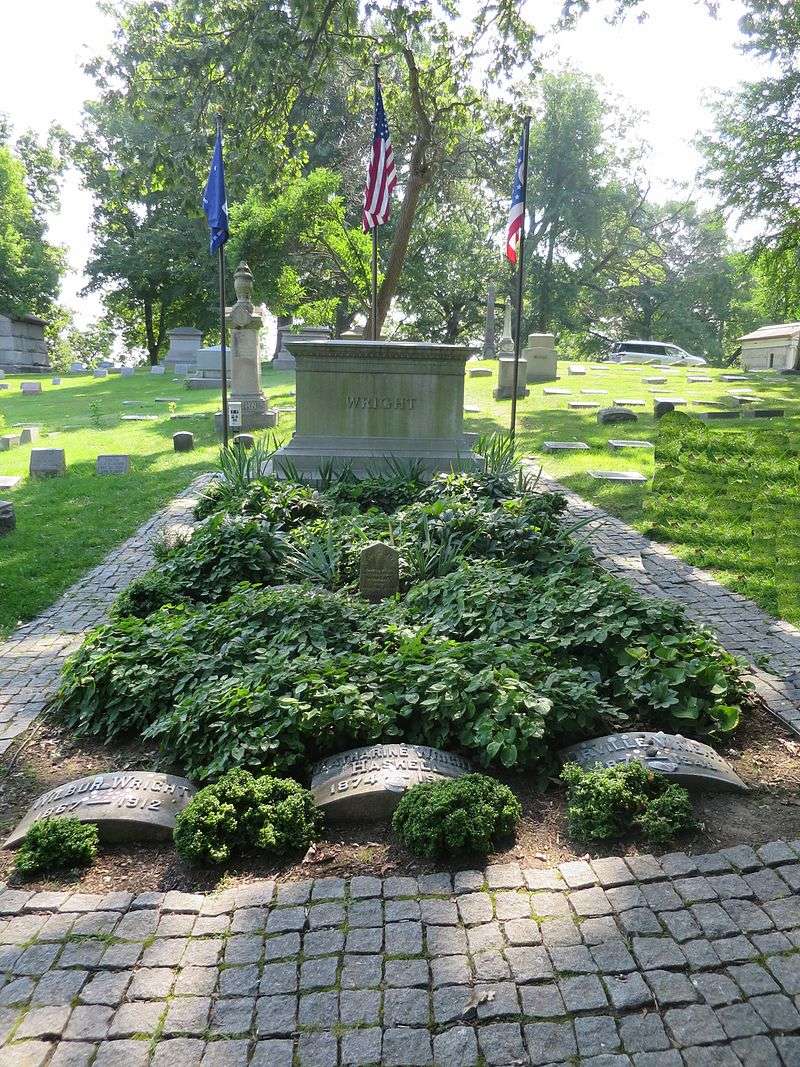 The Wright family plot at Woodland Cemetery and Arboretum