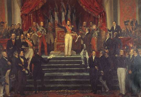 François Guizot accepts the charter from Louis-Philippe, the 