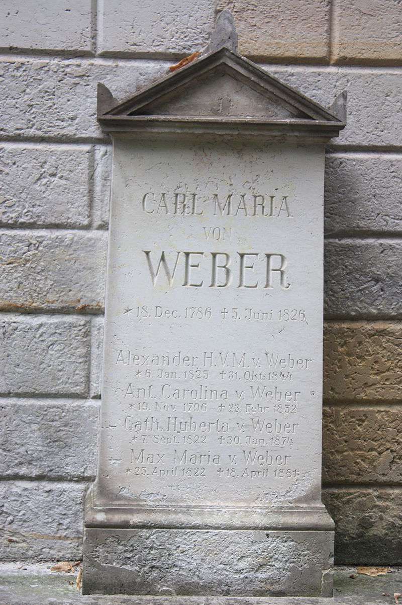Weber's grave in the Old Catholic Cemetery in Dresden