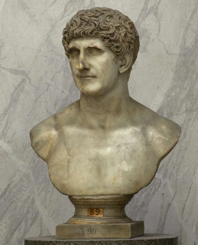 A Roman marble bust of the consul and triumvir Mark Antony, late 1st century AD, Vatican Museums