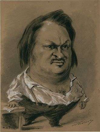 Balzac caricature by Nadar in 1850