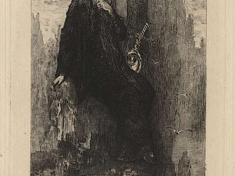 Charles Courtry after Gustave Moreau, Sap[p]ho, 1877, etching, Department of Image Collections, National Gallery of Art Library, Washington, DC