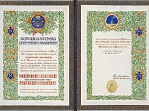 1903 Nobel Prize diploma