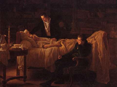 The Death of Xavier Bichat by Louis Hersent (1817 Salon)