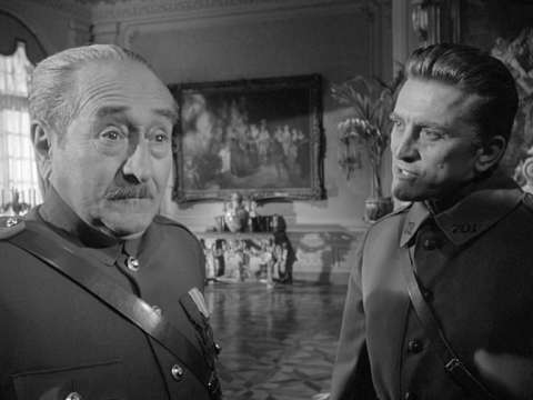 Adolphe Menjou (left) and Kirk Douglas in Paths of Glory (1957)