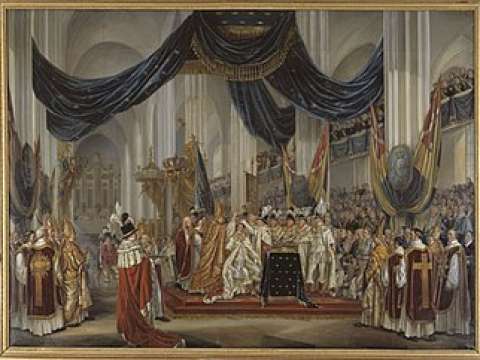 Coronation of Charles XIV John as King of Sweden in Stockholm Cathedral