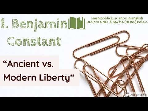 EP-V Political Theory: 1. Benjamin Constant On Liberty