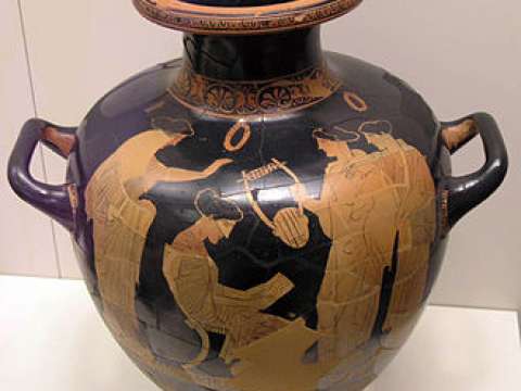 Sappho inspired ancient poets and artists, including the vase painter from the Group of Polygnotos who depicted her on this red-figure hydria.