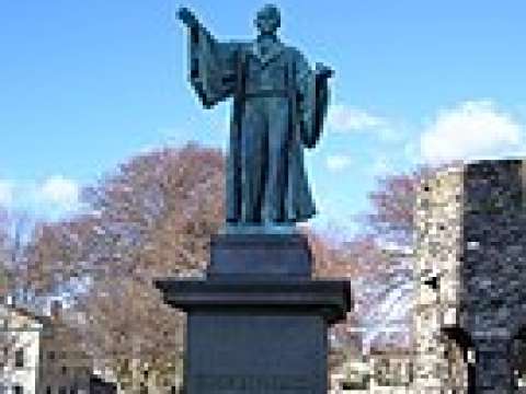 William Ellery Channing statue in Touro Park in Newport, Rhode Island
