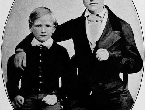 Carnegie age 16, with younger brother Thomas.