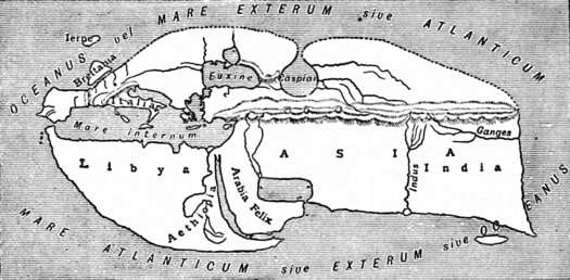 Map of the world according to Strabo.