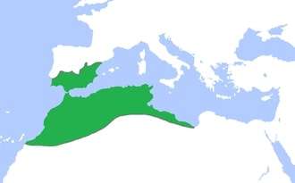 The dominion of the Almohad Caliphate at its greatest extent, c. 1200 CE