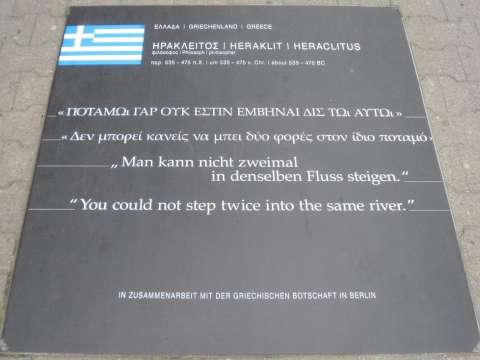 Heraclitus plaque on Path of Visionaries in Berlin