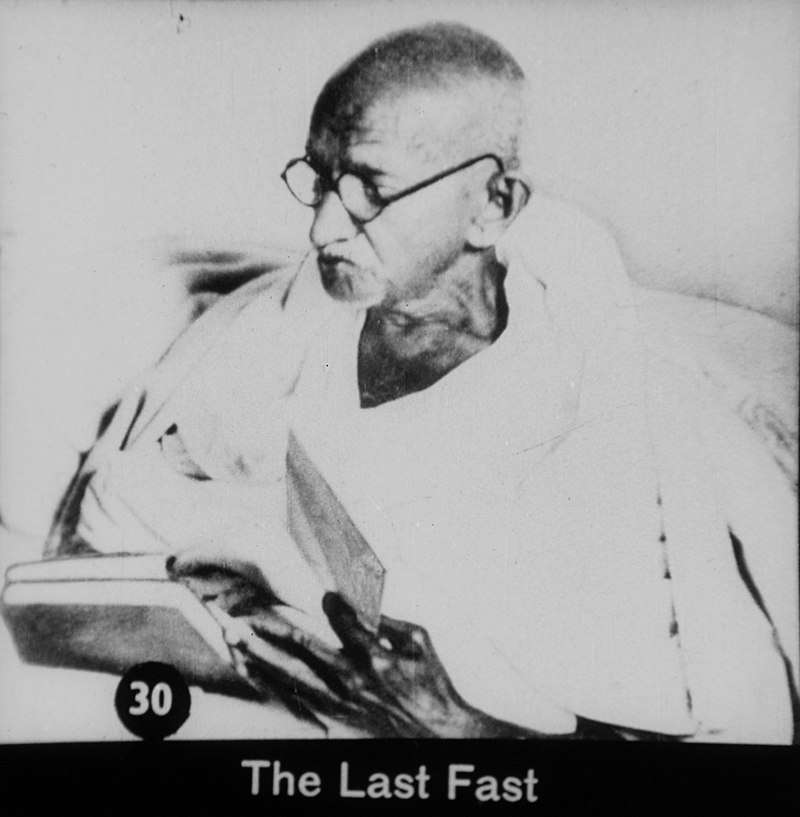 Gandhi's last political protest using fasting, in January 1948