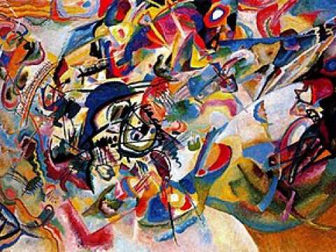 Composition VII, Tretyakov Gallery. According to Kandinsky, this is the most complex piece he ever painted (1913)
