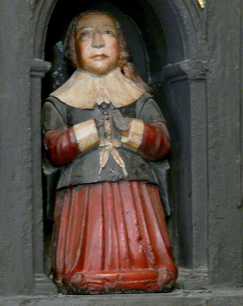Sculpture of a young boy, thought to be Boyle, on his parents' monument in St Patrick's Cathedral, Dublin.