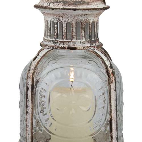 Antique Metal Votive Candle Lantern with Handle