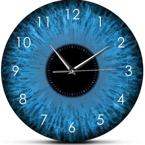 Blue Eyes Iris Quartz Wall Clock
