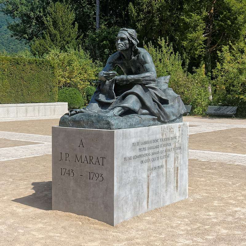 Statue of Marat in front of the Musée de la Révolution française.