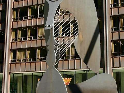 The Chicago Picasso, a 50-foot high public Cubist sculpture. Donated by Picasso to the people of Chicago.