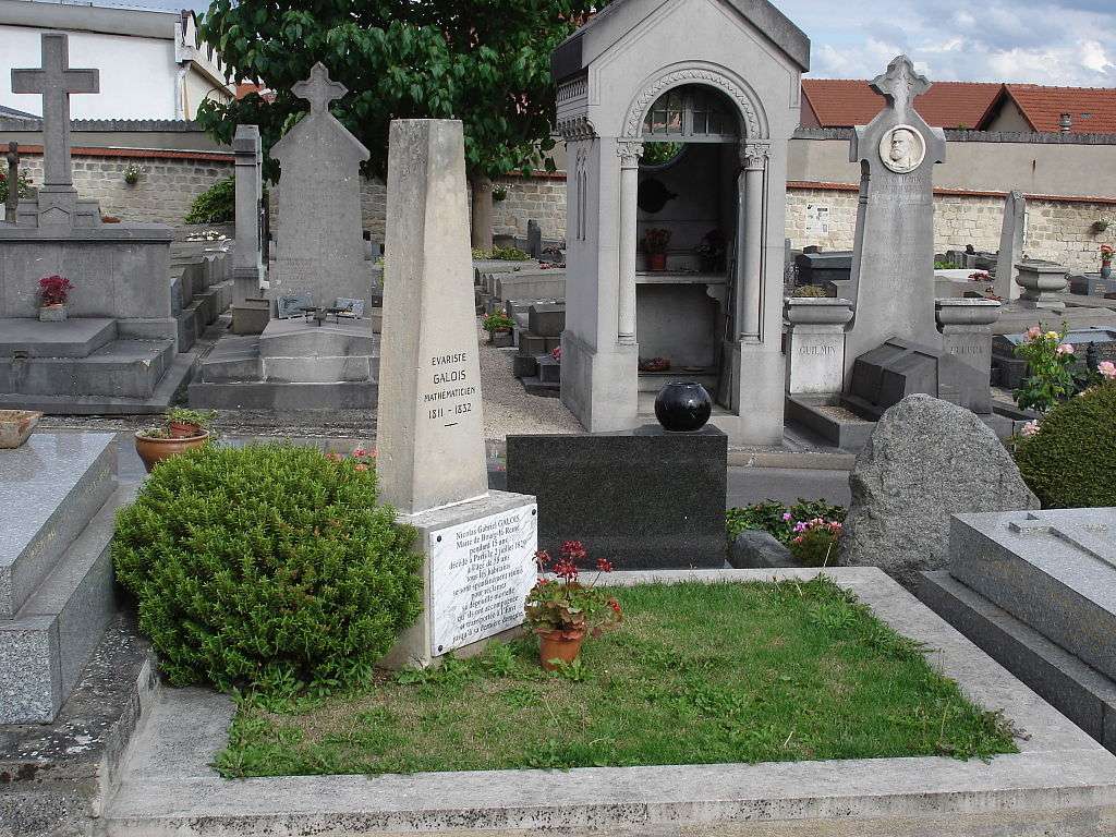 The Galois memorial in the cemetery of Bourg-la-Reine. Évariste Galois was buried in a common grave and the exact location is still unknown.