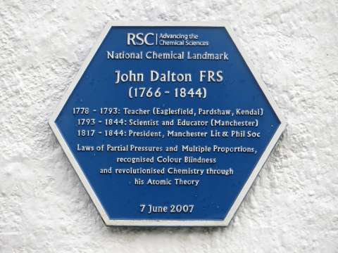 Modern plaque marking birthplace of John Dalton