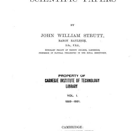 Scientific Papers Volume 1