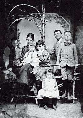 From left, Helene, Rudi, Hermine, Ludwig (the baby), Gretl, Paul, Hans, and Kurt, around 1890