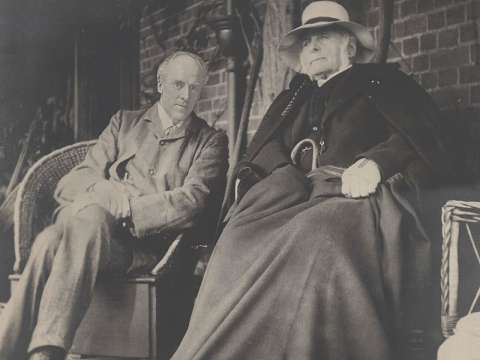 Pearson with Sir Francis Galton, 1909 or 1910.
