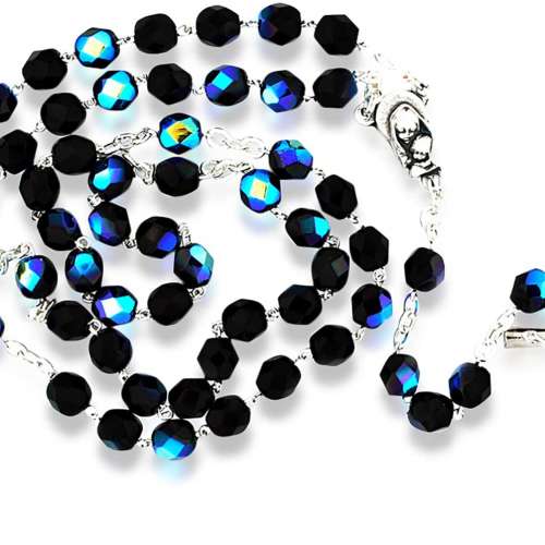 Catholic Rosary with Crystal Glass Beads