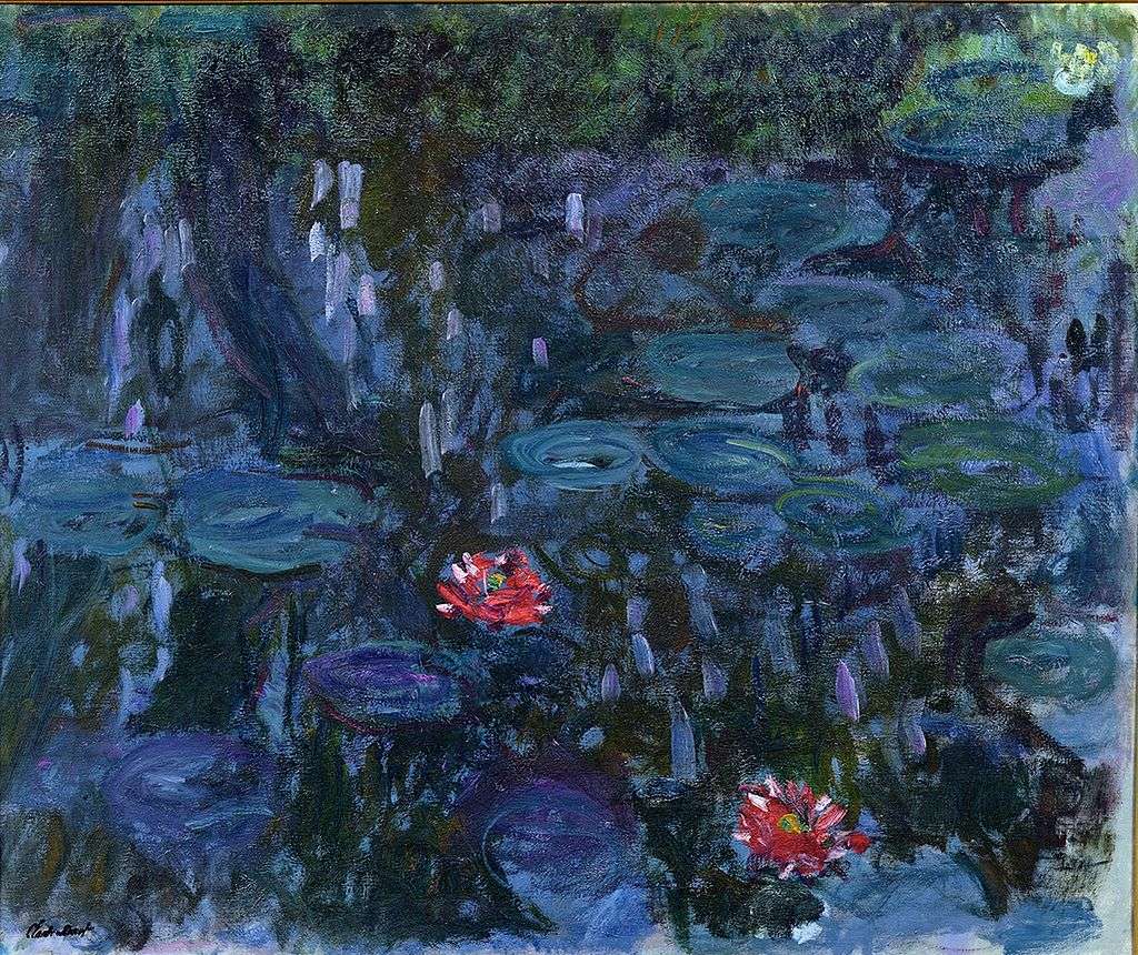 Water Lilies and Reflections of a Willow (1916–1919)